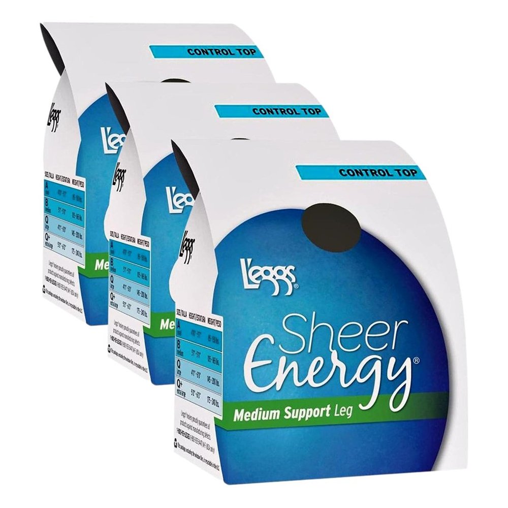 L'eggs Women`s Sheer Energy Control Top 3x Taupe
